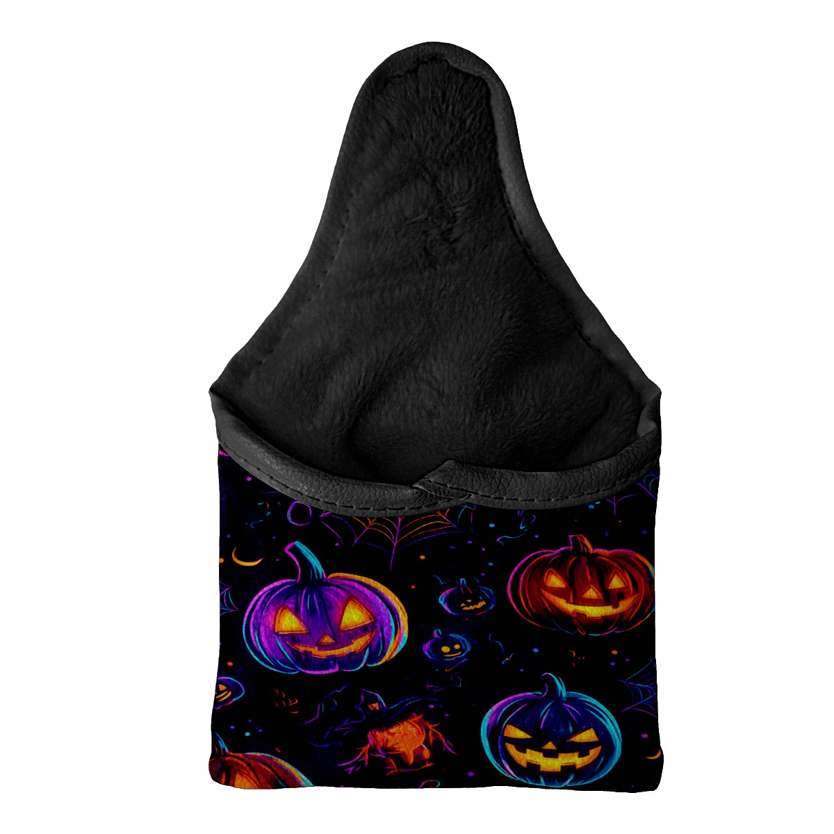Golf Mallet Putter Cover Premium Leather Waterproof Golf Putter Head Cover with Magnetic Closure Neon Color Pumpkins
