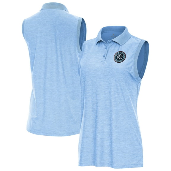 Women's Antigua Sky Blue New York City FC Recap Sleeveless Polo