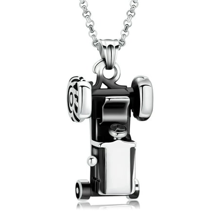 Women Men Keepsake Jewelry Stainless Steel Farm Tractor Cremation Necklace For Ashes For Dad Memorial Urn Necklace Urn Pendant