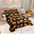 thumbnail image 3 of Manfei Brown Capybara Bedding Comforter Set,Kids Kawaii Animal Twin Comforter Sets For Boys Girls Teens,Black Brown Bedding Set,Microfiber Bedroom Decor Reversible,2 Pieces, 3 of 8