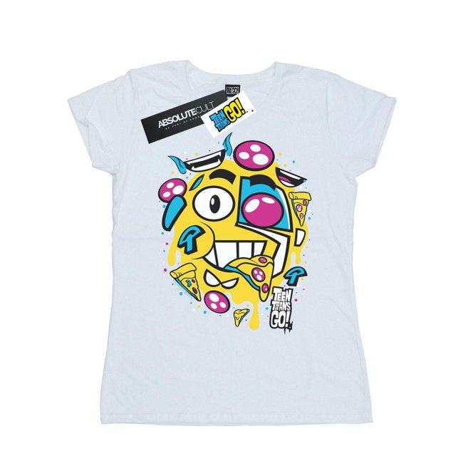 DC Comics T-Shirt en Coton pour Femmes Adolescentes Titans Go Pizza Face