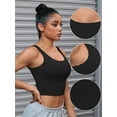 thumbnail image 3 of Unique Bargains Women's U Back Shapewear Muscle Tank Top With Built In Bra S Black, 3 of 6