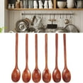 thumbnail image 2 of 6 Pcs/Lot Long Handled Wooden Soup Spoons Cooking Utensil Rice Spoon Kitchen, 2 of 6