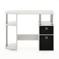 thumbnail image 6 of Furinno 15111 JAYA Simplistic Computer Study Desk with Bin Drawers, White Oak, Stainless Steel Tubes, 6 of 9