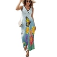 thumbnail image 1 of Vestido Largo Sin Mangas Para Mujer, Watercolor Dandelion Traje Informal Para Cumpleaños, Verano, 1 of 5