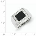 thumbnail image 2 of Beautiful Sterling Silver Men's CZ & Onyx Ring, 2 of 2