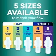 Always Pure Cotton Feminine Pads, Size 4, Overnight, Wings, Unscented, 20 Count