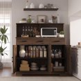 thumbnail image 1 of Garvee Microwave Cabinet with 3 Drawers & Multi-Door Storage, Brown, 1 of 8