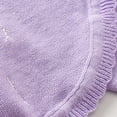 thumbnail image 6 of HAOTAGS Girls Knitted Cardigan (1-13) Jacket with Floral Accent Casual One-Button Open Front Cover Up Top for Fall Purple Size 1-2Years, 6 of 8