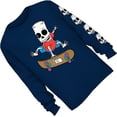thumbnail image 2 of The Simpsons Men's Long Sleeve Shirt, Graphic Print Skeleton Skater Shirt Navy - XL, 2 of 5