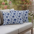 thumbnail image 2 of 2 Pack Outdoor Waterproof Throw Pillow Covers,Retro Pastoral Flowers Decorative Rectangle Pillow Case Patio Pillowcases for Chair Couch Sofa 20x12in, 2 of 9