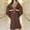 Brown, variant on TMOYZQ Swimsuit Cover Ups for Women Embroidered Kaftan Dresses Beach Blouse Cotton Loungewear Gold Embroidered Holiday Robe