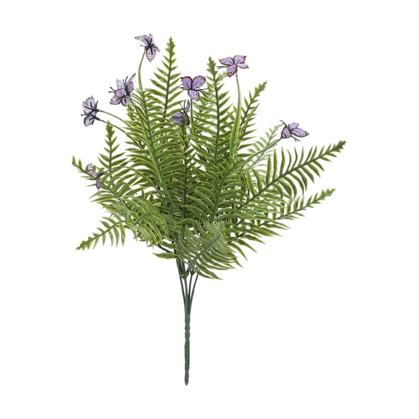 Decoraciones de Casa para la Sala de Estar Flores Falsas Plantas Verdes Paquetes de 16,54 Pulgadas, Flores Reales con Hojas Persas Mariposas para Arreglos de Jarrones