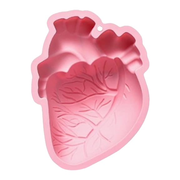 WUJGXI Single Cavity Anatomical Heart Silicone Mold, Realistic Shape NonâStick Mould for Chocolate Mousse Cake Candy Fondant Halloween Theme DIY Baking Supplies