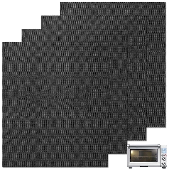 GCQ 4 Packs Oven Liners for Breville BOV845BSS Smart Oven Pro Countertop Oven Air Fryer, 13.4"x10.8" Pre-Cut Reusable Fiberglass Mat Accessories