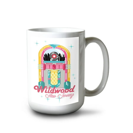 

15 fl oz Ceramic Mug Wildwood New Jersey Retro Jukebox Dishwasher & Microwave Safe