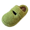 thumbnail image 2 of Heisall Women's Winter Fuzzy Lined Slippers with Thick Sole (7CM Height Increase), Adorable Letter Straps, Non-Slip Sole, Closed Toe Half-Slippers for Home Comfort, Available in 6 Colors, 2 of 8