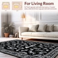 thumbnail image 2 of ODIKA 6'x9' Machine Washable Non-Slip Area Rug, Chic Macabre Bat Aesthetic High Traffic Rug, Black, 29626, 2 of 7