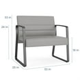 thumbnail image 4 of Waterfall Reception Waiting Sled Base Bariatic Chair / Black Steel / Brown, 4 of 5