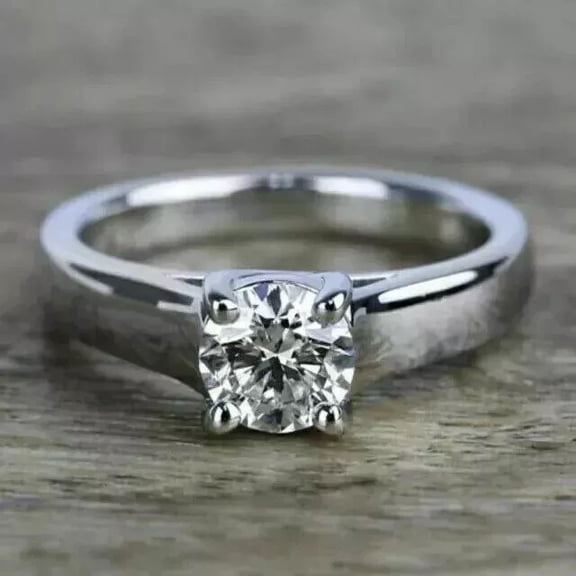 2Ct Diamond Round Cut Lab Created Solitaire Engagement Ring 925 Sterling Silver