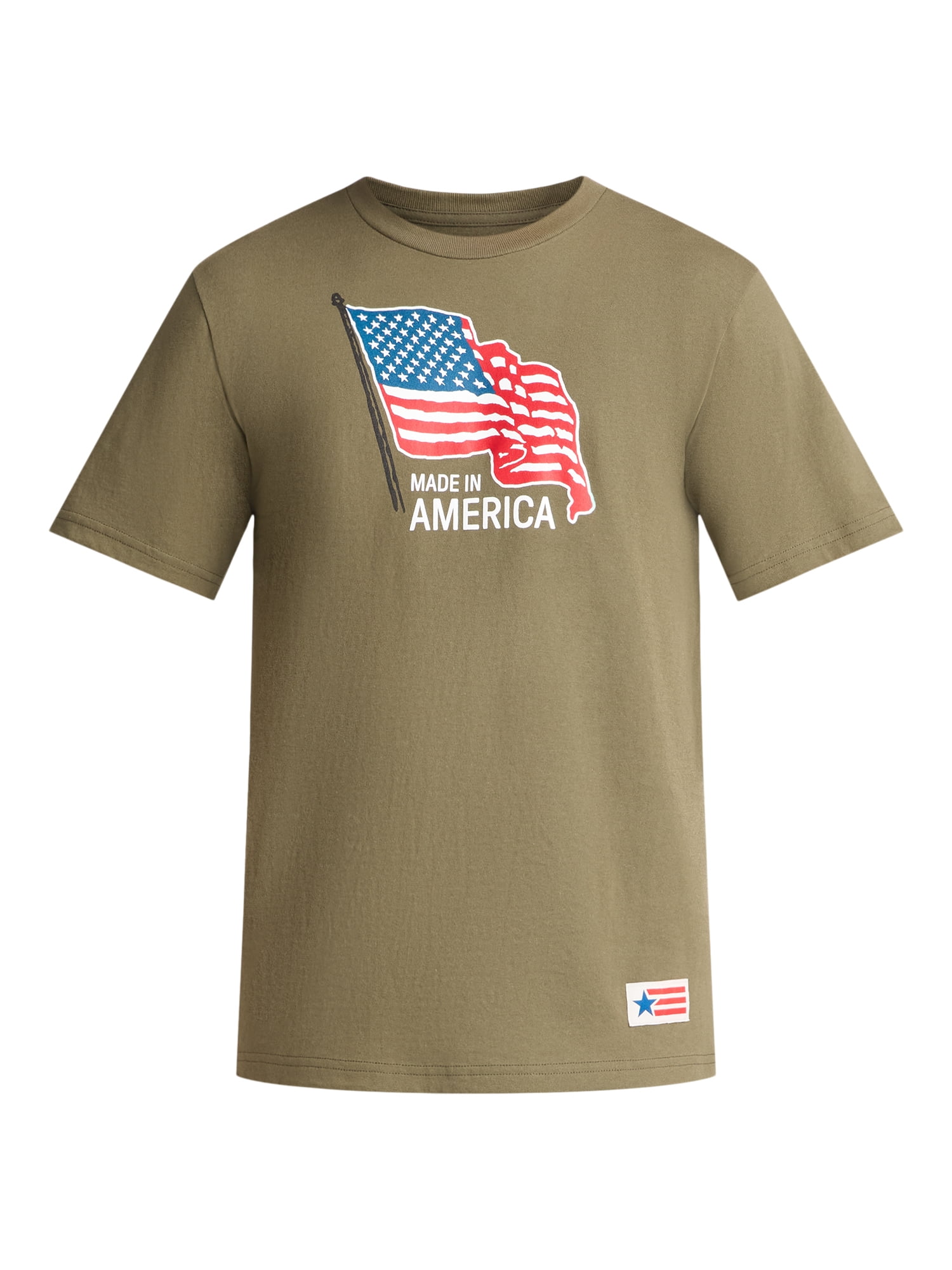 American Giant Unisex Patriotic USA Flag Cotton Tee Shirt, Men's Sizes XS-3XL