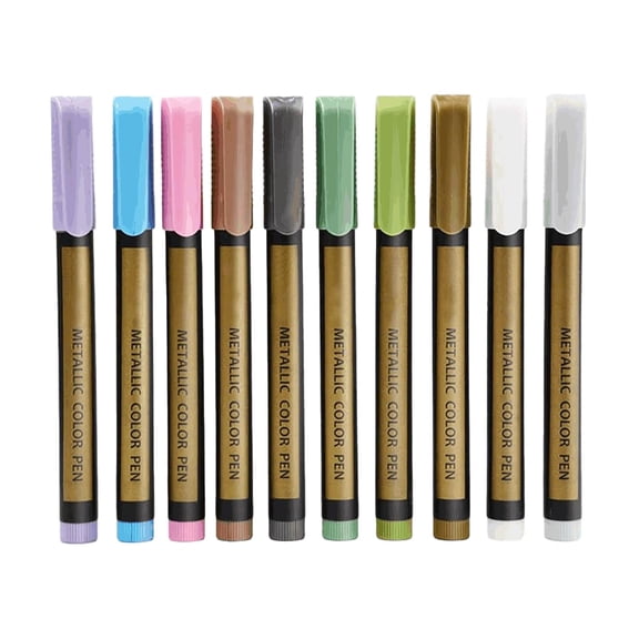 Hilingoto Watercolor Pen Set, Painting Colorful Metallic Marker Pens Metallic Markers for Black Paper Pens to Write on Black Paper Metallic Paint Markers Coloring Books for Adults Diy Photo Scrapbook