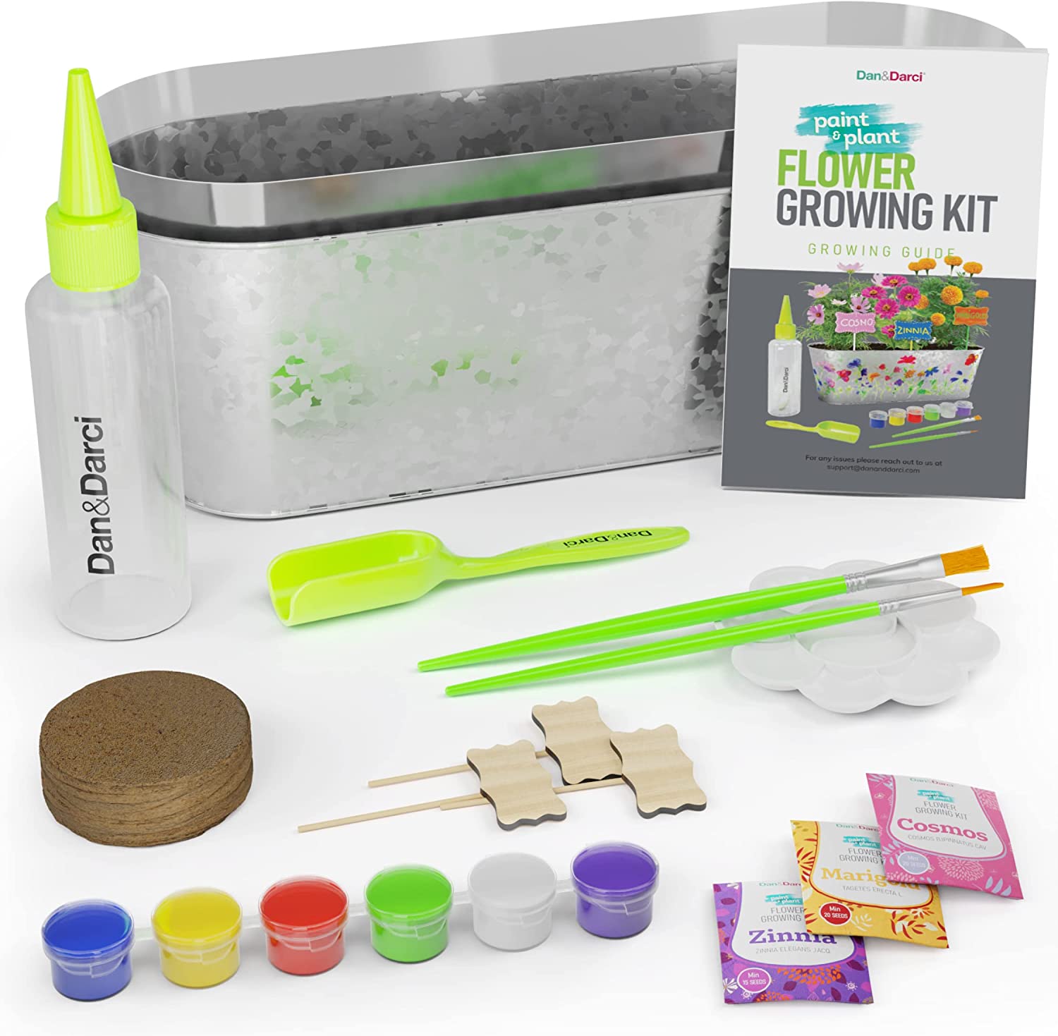 Dan&Darci Paint & Plant Flower Growing Kit for Kids - Best Birthday Crafts Gifts for Girls & Boys - Christmas Gift - Childrens Gardening Kits, Art Projects Toys for Ages 4-12