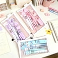 thumbnail image 6 of Hyknon 10Pcs Butterfly Stationery Set, Aesthetic Office Supplies Including Multi-Color Pen Highlighter Pen Correction Tape Pen Note Eraser Pencil Keychain and Pencil Case for Homework Office, Purple, 6 of 7