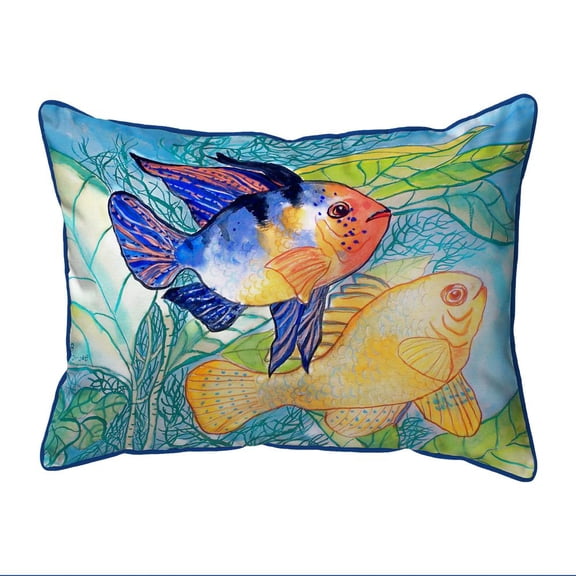 Betsy Drake Interiors Betsy's Two Fish Large Indoor/Outdoor Pillow 16x20