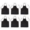 thumbnail image 1 of 6X Unisex 2 Bolsillo Negro Delantal Peto de Cocina, Un Tamano de Medio, 1 of 5