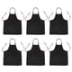 thumbnail image 1 of 6X Unisex 2 Bolsillo Negro Delantal Peto de Cocina, Un Tamano de Medio, 1 of 5