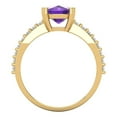 thumbnail image 4 of 3.96ct cushion cut purple natural amethyst 14k yellow gold Bridal Wedding Engagement Promise Anniversary Ring for Women size 4.25, 4 of 7