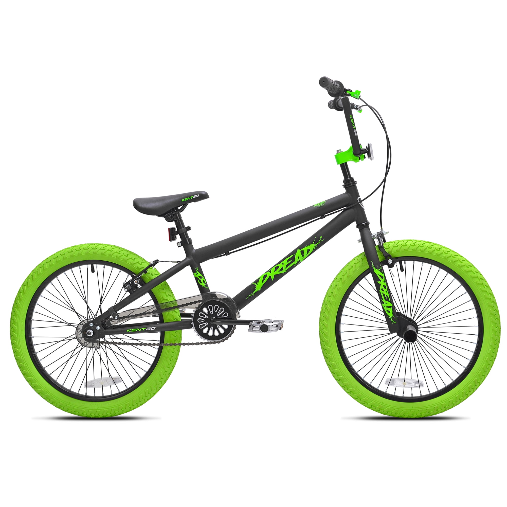 20" Kent Bicycle Dread BMX Bicycle, Fits Rider 4'2"-5", Green/Black, Child, Unisex