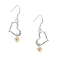thumbnail image 1 of Delight Jewelry Goldtone Mini Light Purple Crystal Heart Open Heart French Earrings, 1 of 4