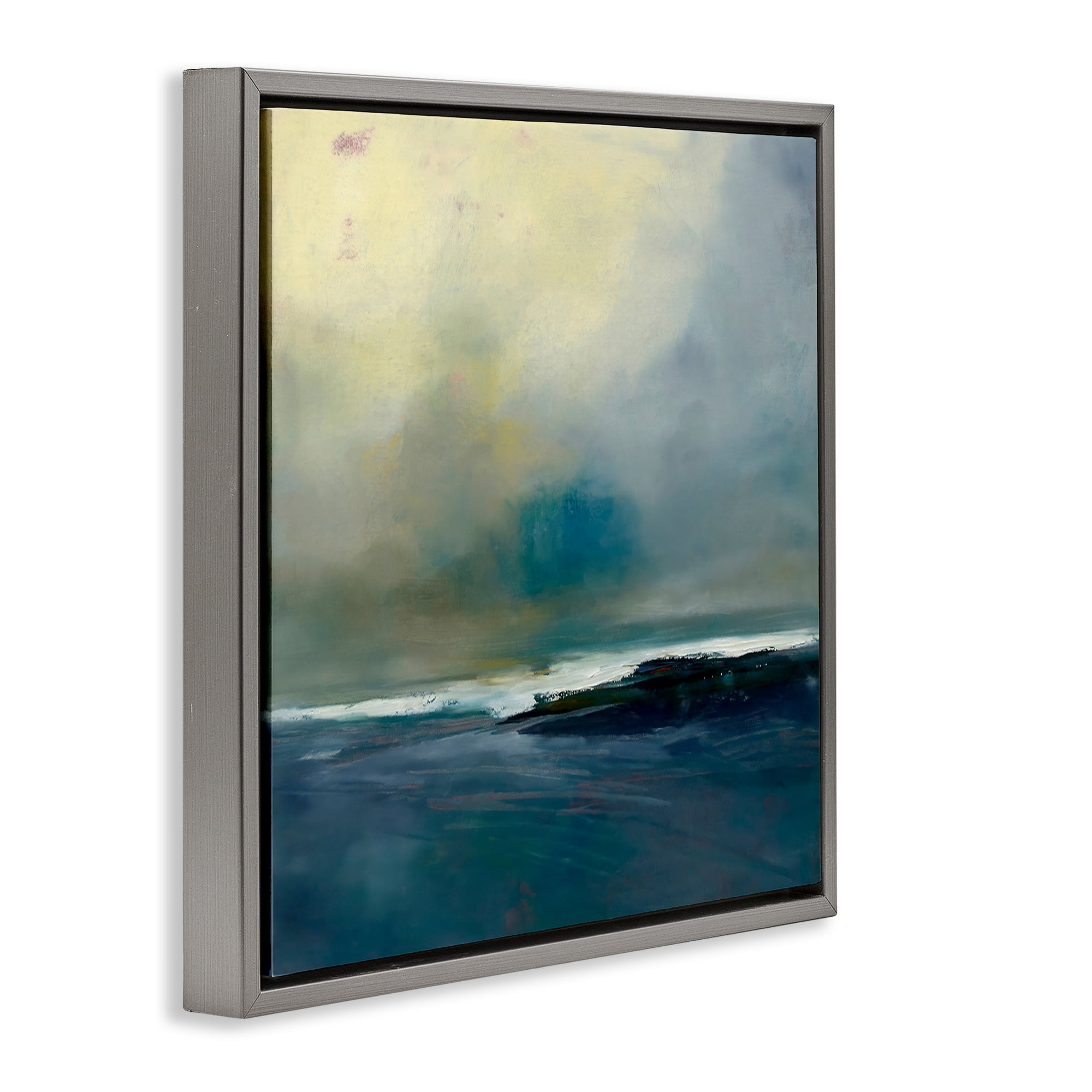 Stupell Industries Channeling Calm Horizon Gray Framed Floater Canvas Wall Art, design by Patrick Dennis