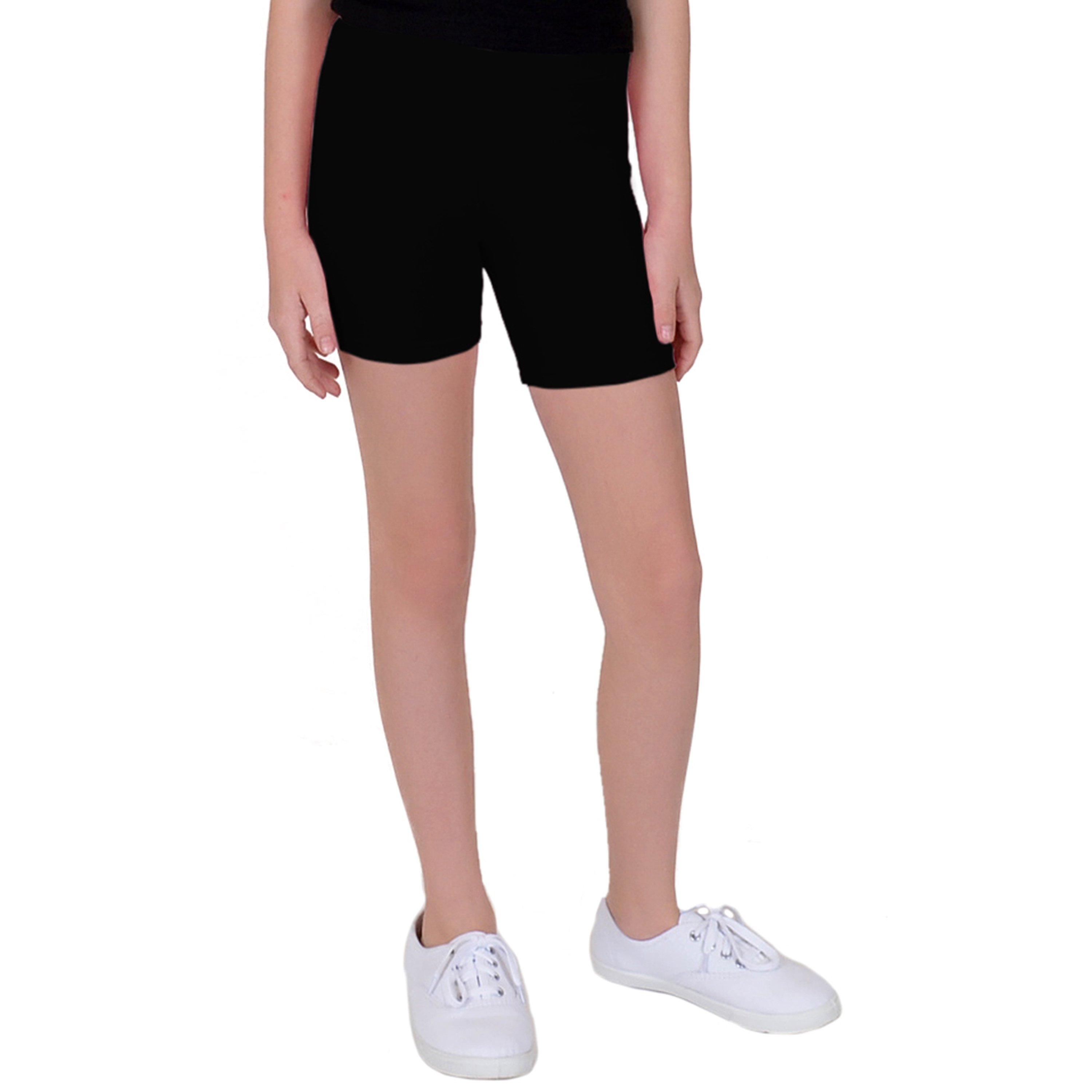 black cotton biker shorts