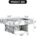 thumbnail image 3 of Compact Marble Coffee Table, Sudica 31" Square Center Table with Stainless Steel Storage for Living Room,White, 3 of 8