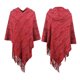 thumbnail image 4 of Capa de mujer, informal, cálida, con borlas, de punto, chal, bufanda a rayas, jersey, tops, capa de mujer, 4 of 4