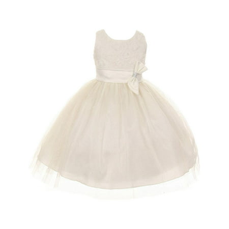 Shanil Inc. - Little Girls Ivory Organza Sequin Sparkle Tulle Special ...