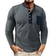 thumbnail image 1 of Blusas y camisas de manga larga y cuello redondo para hombre, casuales, a la moda, de color liso, transpirables, de manga larga y cuello redondo, de poliéster., 1 of 6