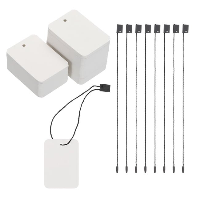 Unique Bargains Price Tags and Hang Tag String Clothing Tag, 2'x1.4' White String Tags for Clothes, Retail Store 200 Set