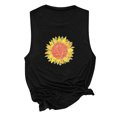 thumbnail image 4 of CEHVOM Womens Tank Tops Casual Loose Fit Plus Size Sunflower Printed Tee Shirts, 4 of 5