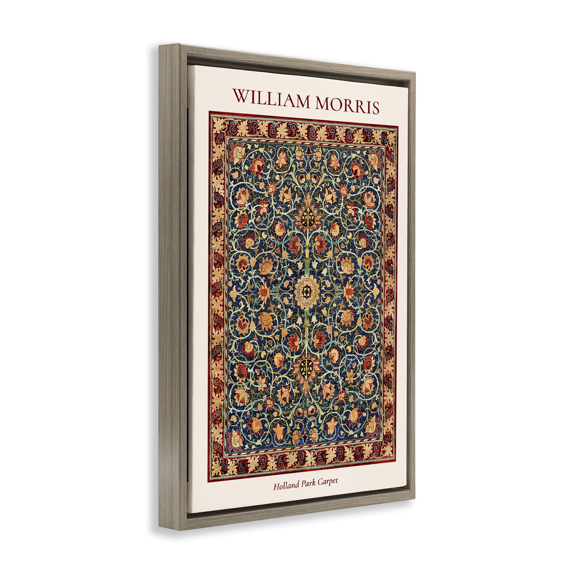 Stupell Industries Holland Park William Morris Design Brown Framed Floater Canvas Wall Art, design by Vintage Hustle