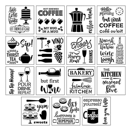 UPC: 0195158803266 | Coffee & Wine Stencils by Craft Smart®  12  x 12
