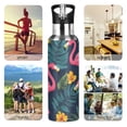 thumbnail image 7 of Yayeee 33oz Insulated Water Bottle Double Wall Stainless Steel with Flip Straw Lid, Yellow Floral Flamingo, 7 of 7