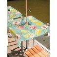 thumbnail image 2 of Outdoor Tablecloth with Umbrella Hole for Patio/Picnic/Party/Camping, Summer Fruit Waterproof Table Cloth Square Cover Washable, Spring Botanical Lemon Peach Green (54"x 54"), 2 of 8