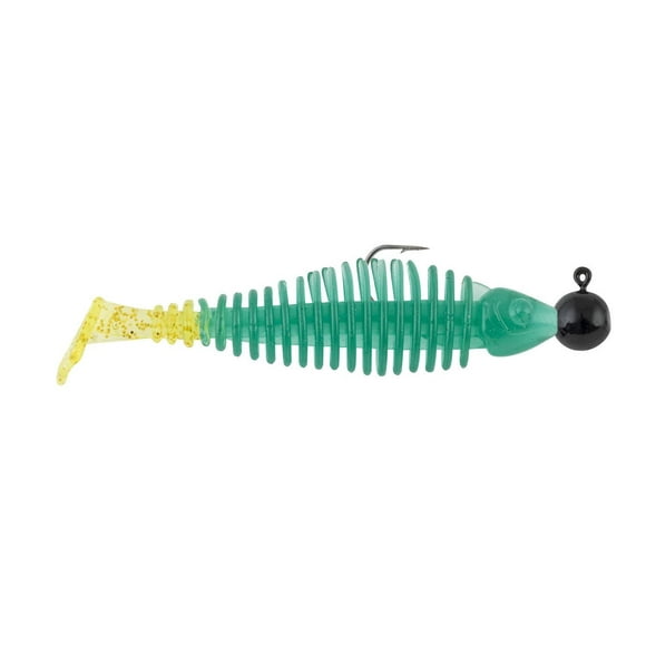 Matzuo GK3.5GRNCHRT3PK Nageur pré-équipé Gaikotsu 3.5" 3Pk, 1/8th oz Vert Graphique Paillettes Nageur pré-équipé Gaikotsu Ver