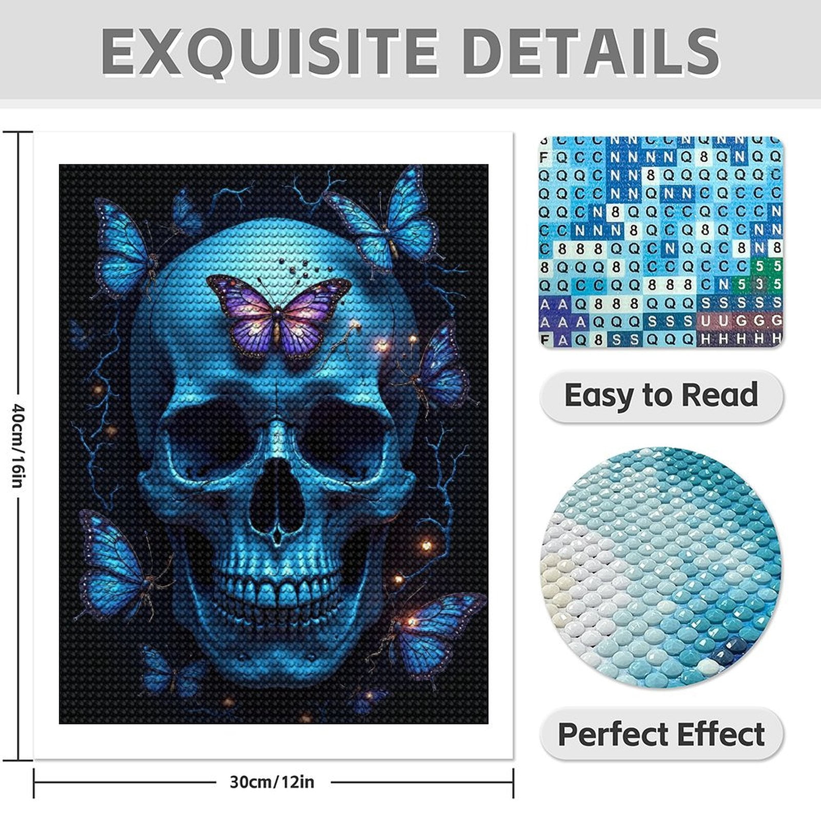 Diamond Art Kit for Adults, Classic Butterfly Print No.742 Diamond Painting for Adults Beginners, 5D DIY Diamond Art Painting Kits, Colorful Diamond Painting Craft for Home Decor 12x16