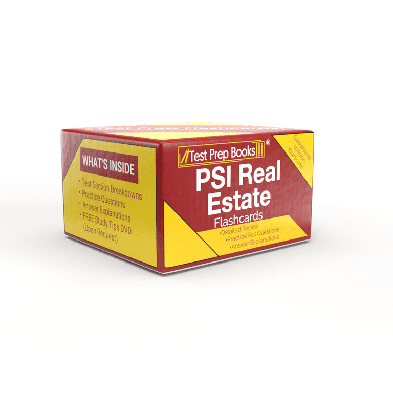 Test Prep Books' PSI Real Estate Exam Flash Cards: Practice Test Questions Guide [Full Color] - Walmart.com for Free Printable Real Estate Flashcards