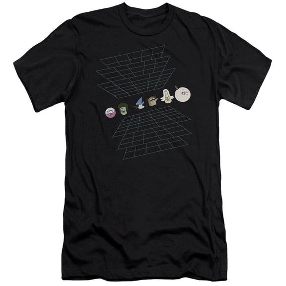 The Regular Show Regular Grid S/S Adult 30/1 T-Shirt Black